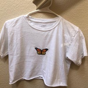 Brandy Melville butterfly crop top